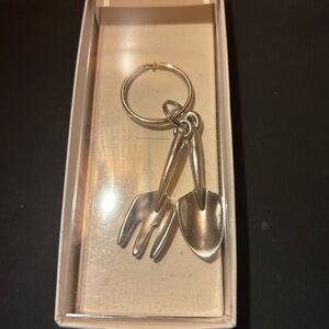 Danforth Pewter " Garden Trowel and Fork " Keychain